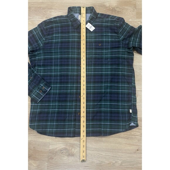 L.L. Bean BeanFlex Flannel Shirt Men's Large Green Plaid MacCallum Outdoor NEW - Picture 5 of 7